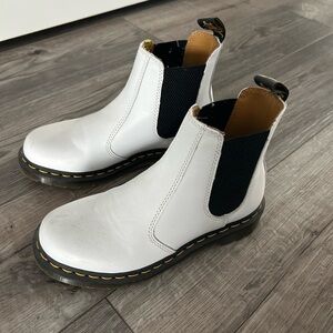 Dr. Martens White Ankle Boots
